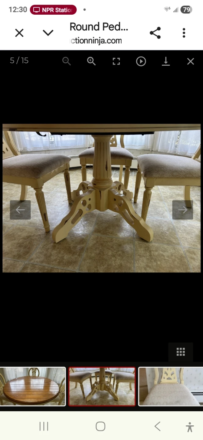 Round Pedestal Dining Table with 4 Chairs - photo 5