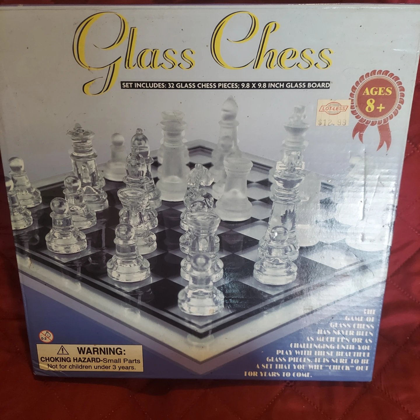 Glass Chess Set - 32 Pieces, 9.8" Board