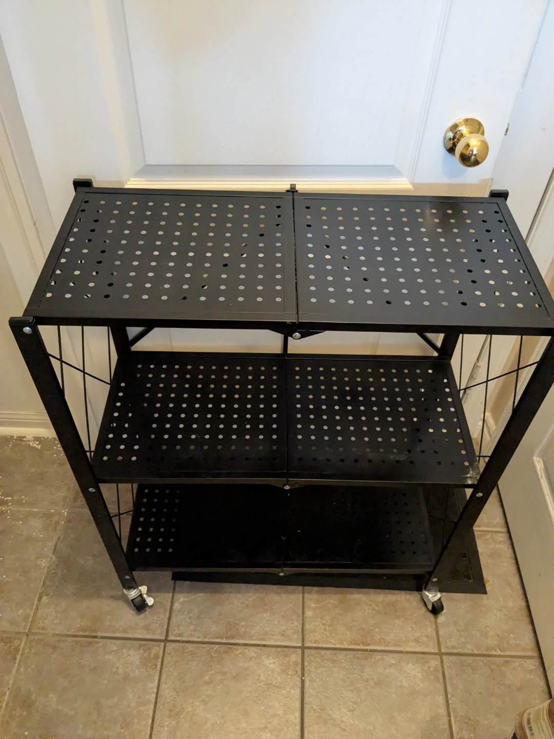 Metal rack with wheels