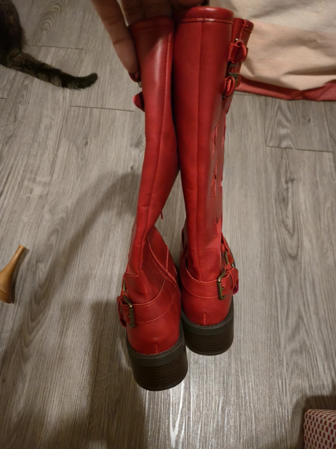 Women's Red Knee-High Boots - photo 2