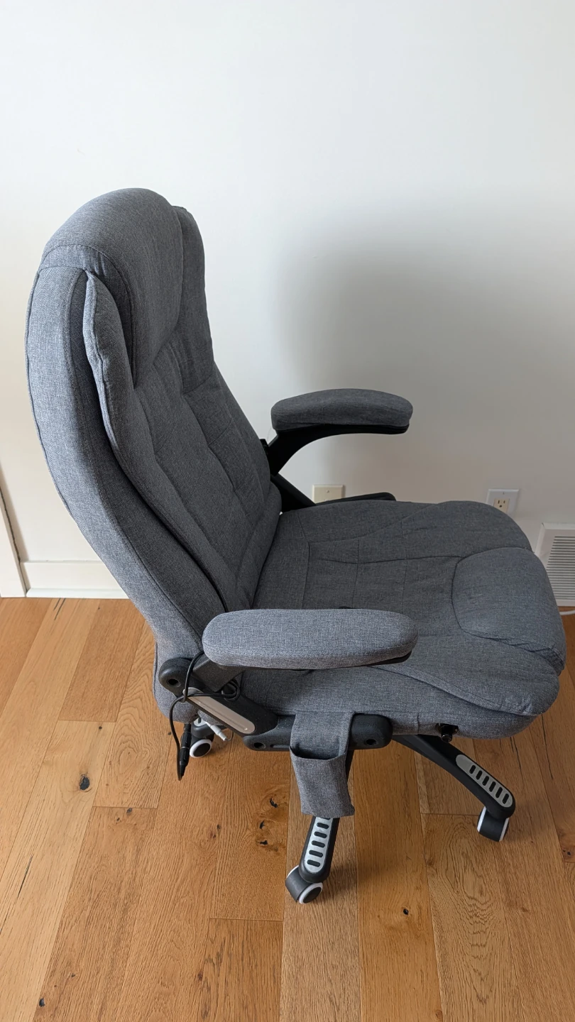 Grey Fabric Office Chair with Massage Function - photo 2