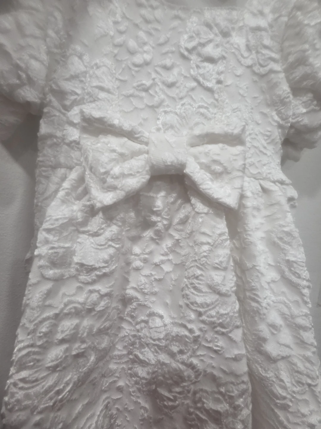 White Lace Puff Sleeve Dress - photo 3