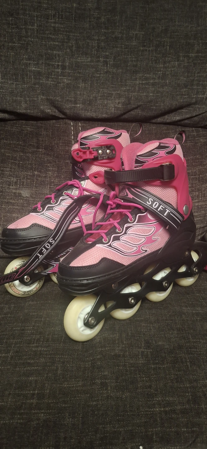 Pink and Black Inline Skates