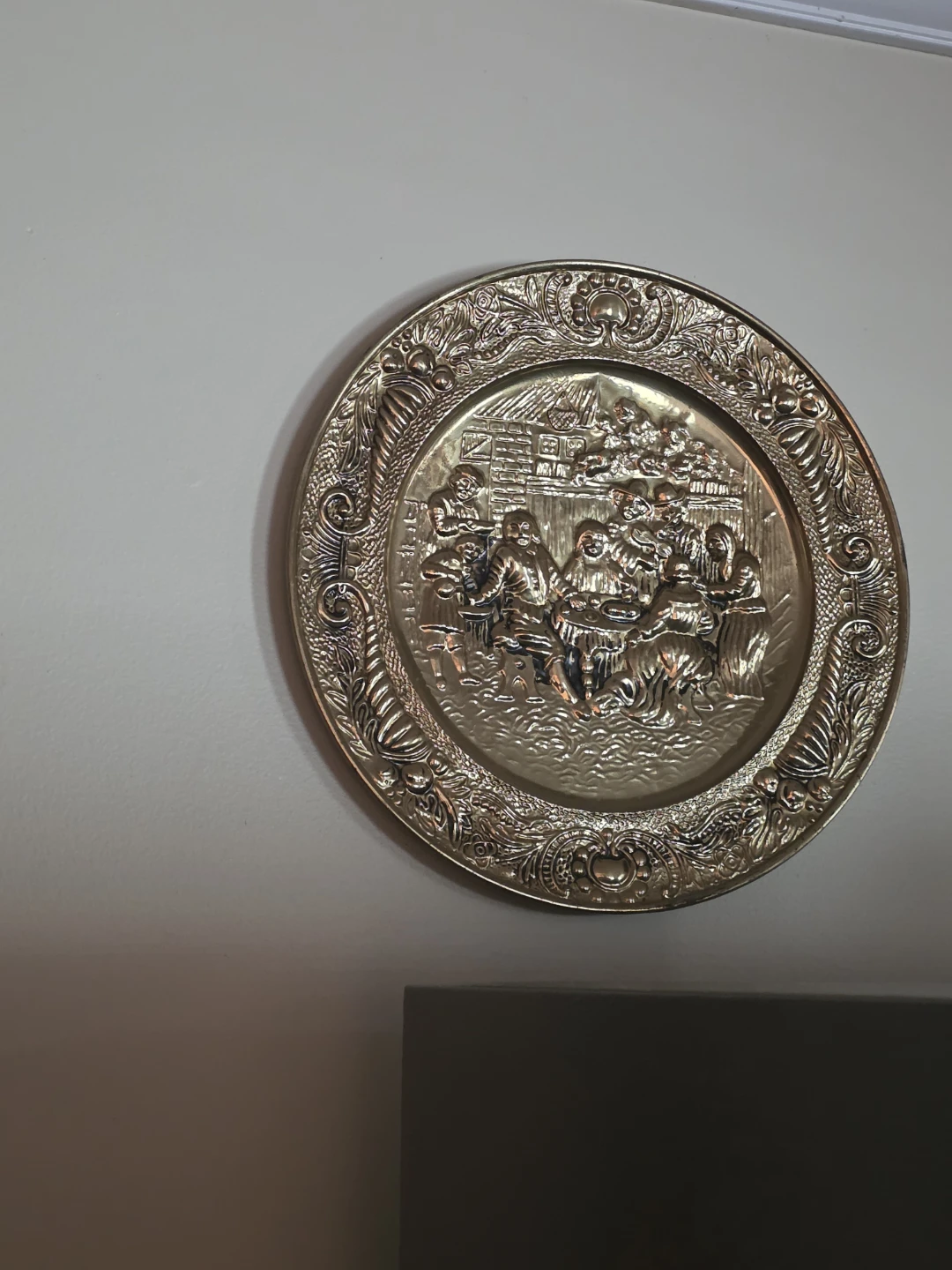 Vintage Embossed Metal Wall Plate