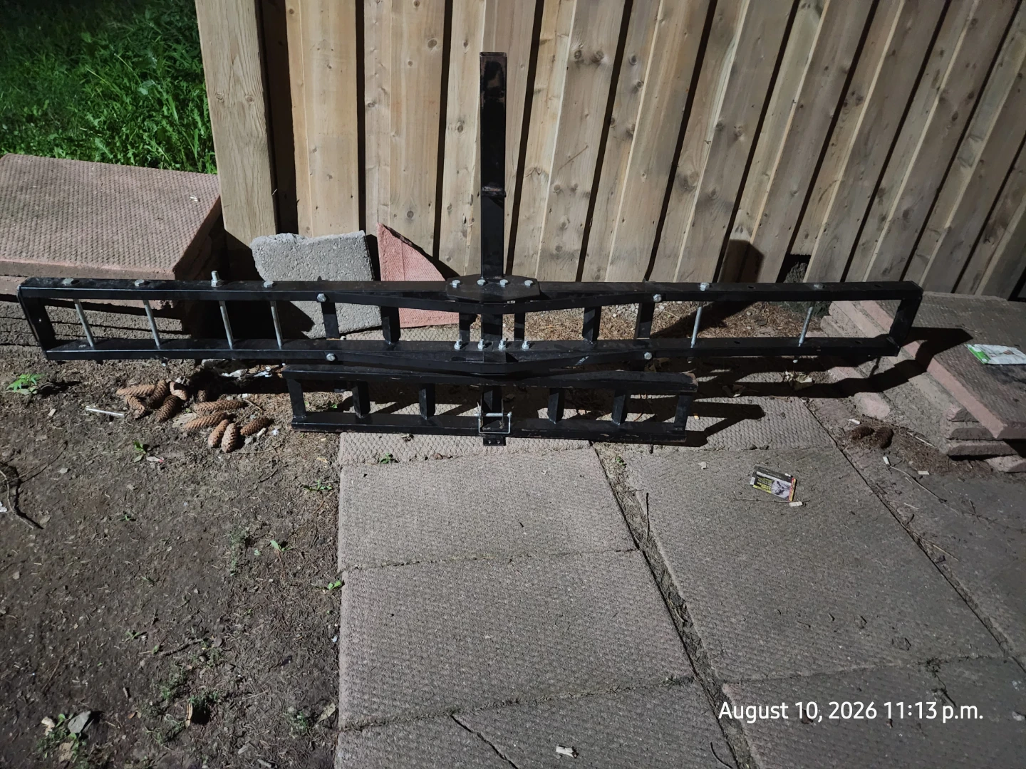 Black Metal Hitch Mounted Cargo Carrier
