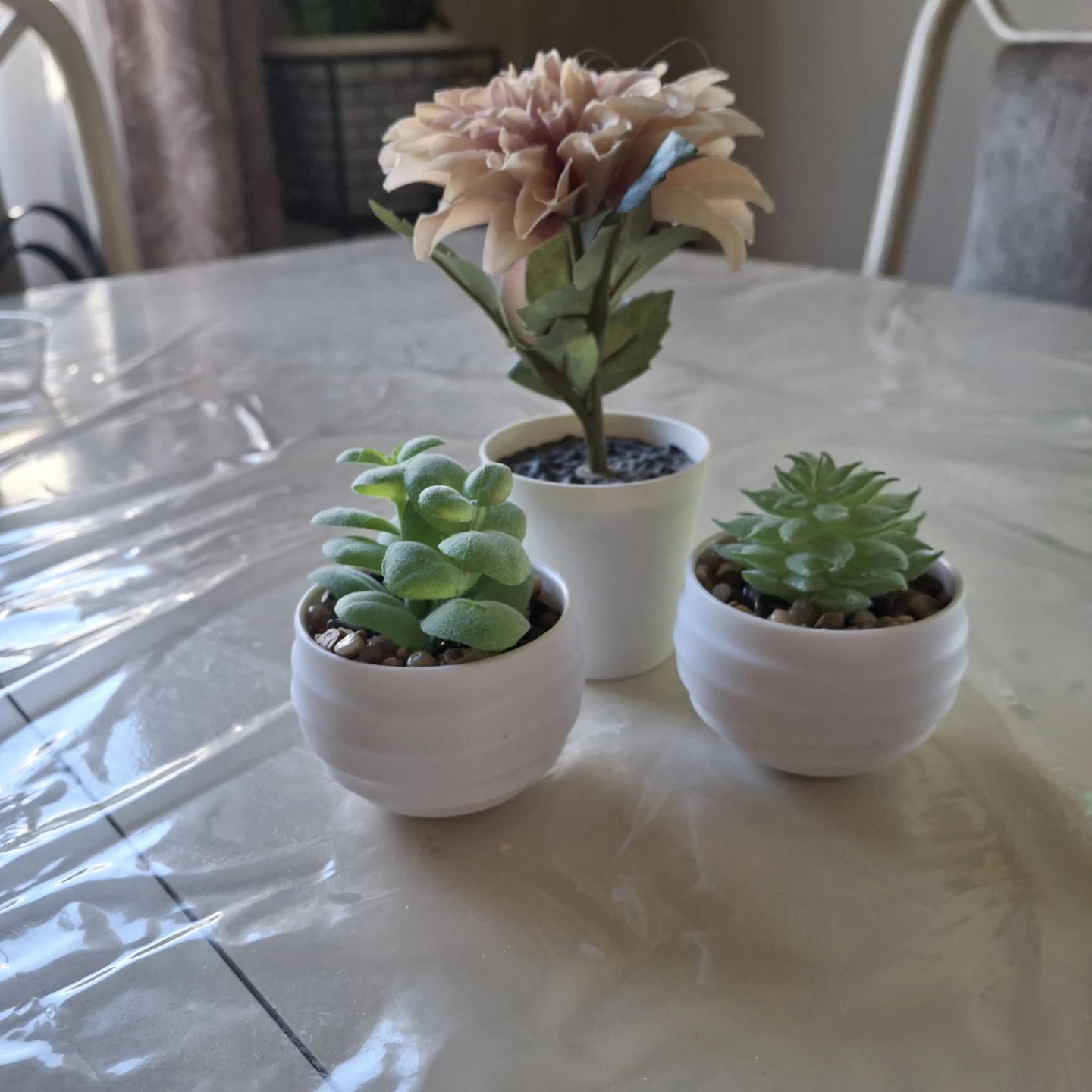 Miniature tiny Set of 3 Faux plants