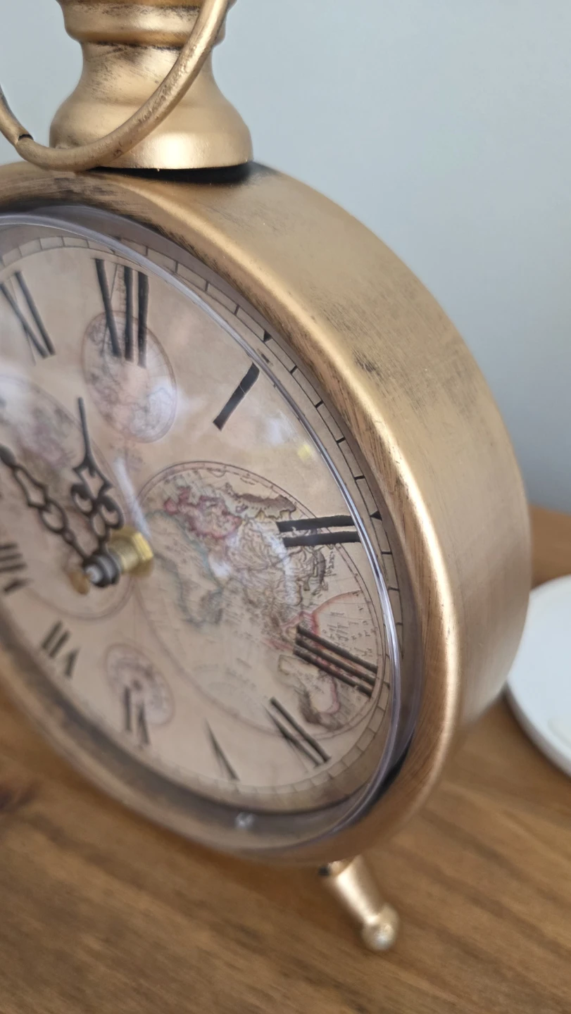 Vintage World Map Table Clock *new - photo 3