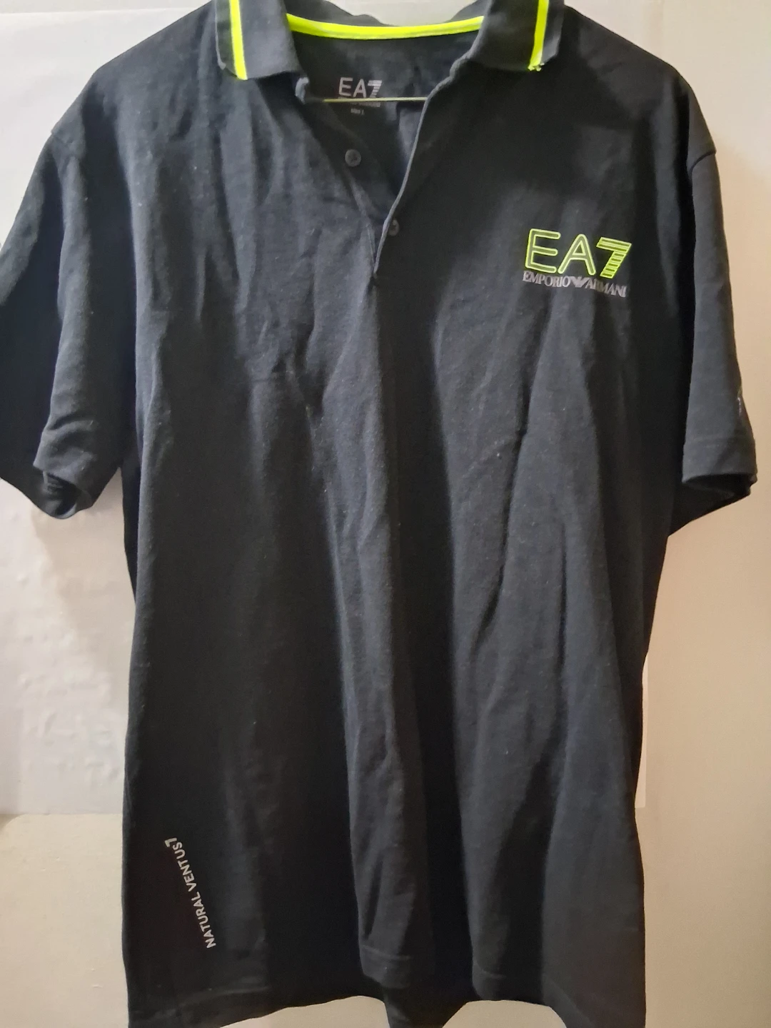 EA7 Emporio Armani Black Polo Shirt - Size L