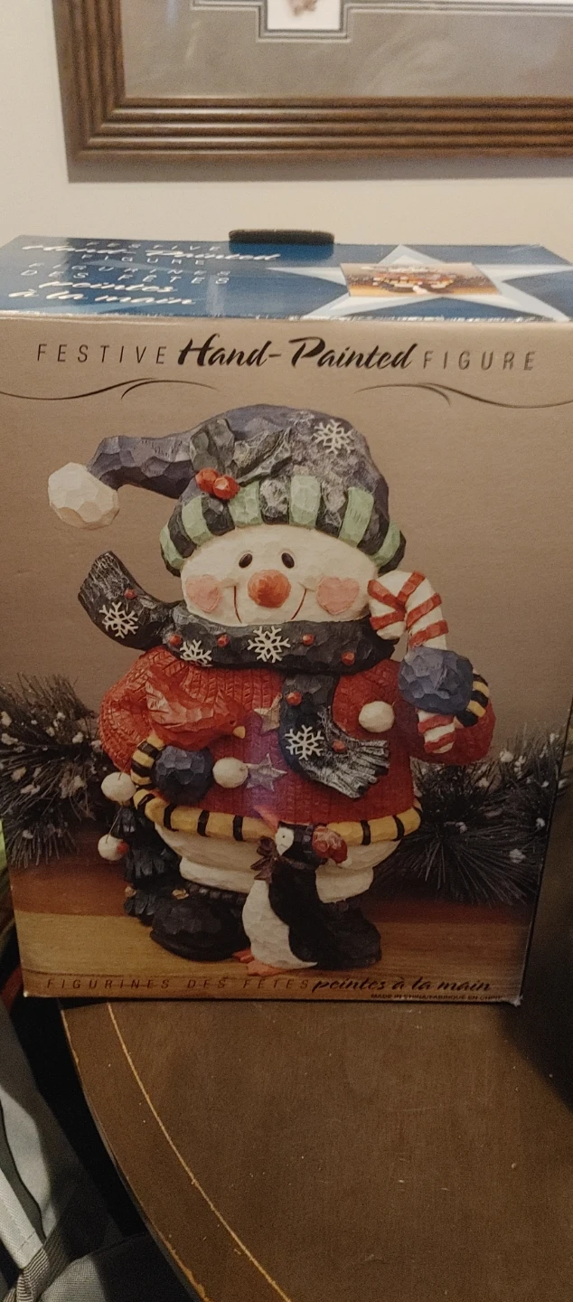 Festive Hand-Painted Snowman Figure