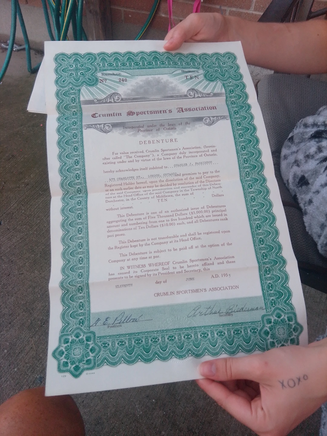 Old stock certificates