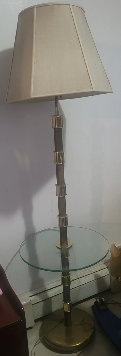 Vintage Floor Lamp with Glass Table