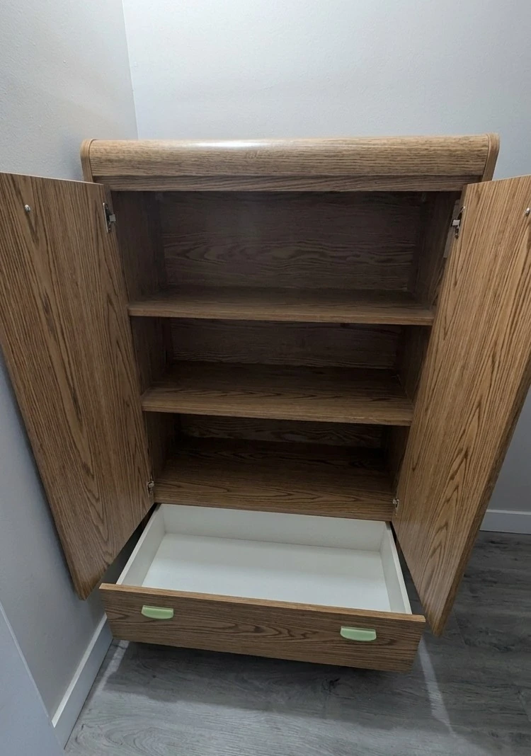 Wood Grain Cabinet with Doors and Drawer - photo 3