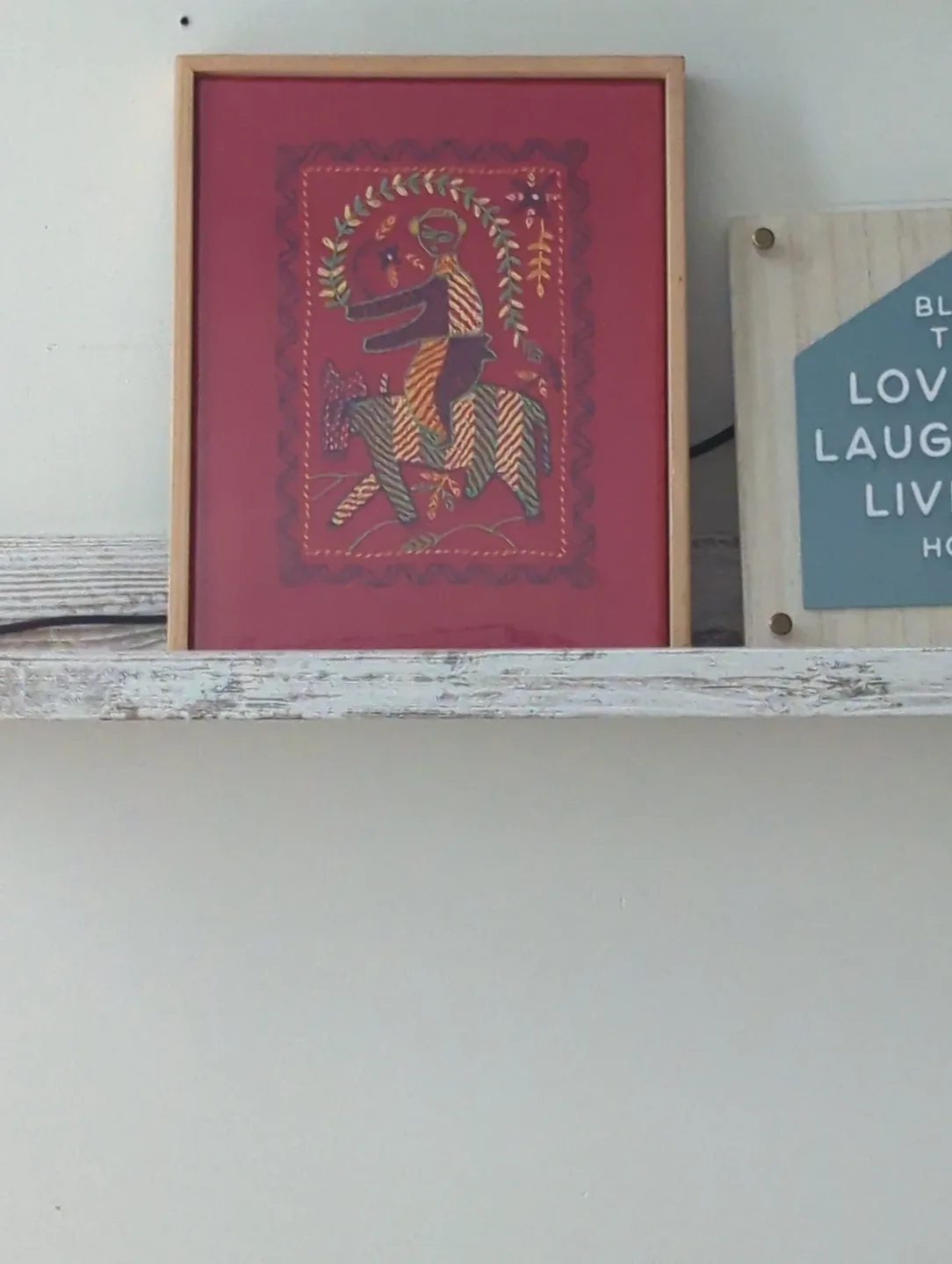 Handmade vintage home decor with frame