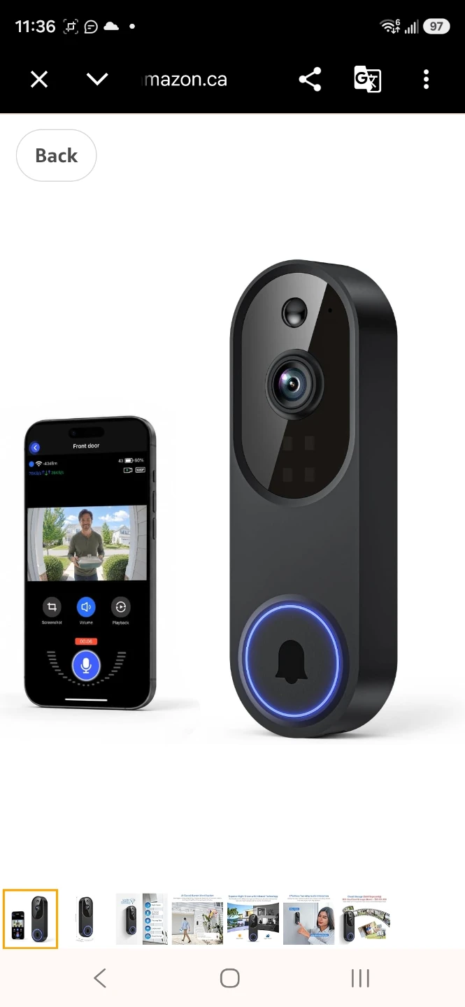 1080P Smart Wireless Video Doorbell Camera WiFi Human Detection - photo 2