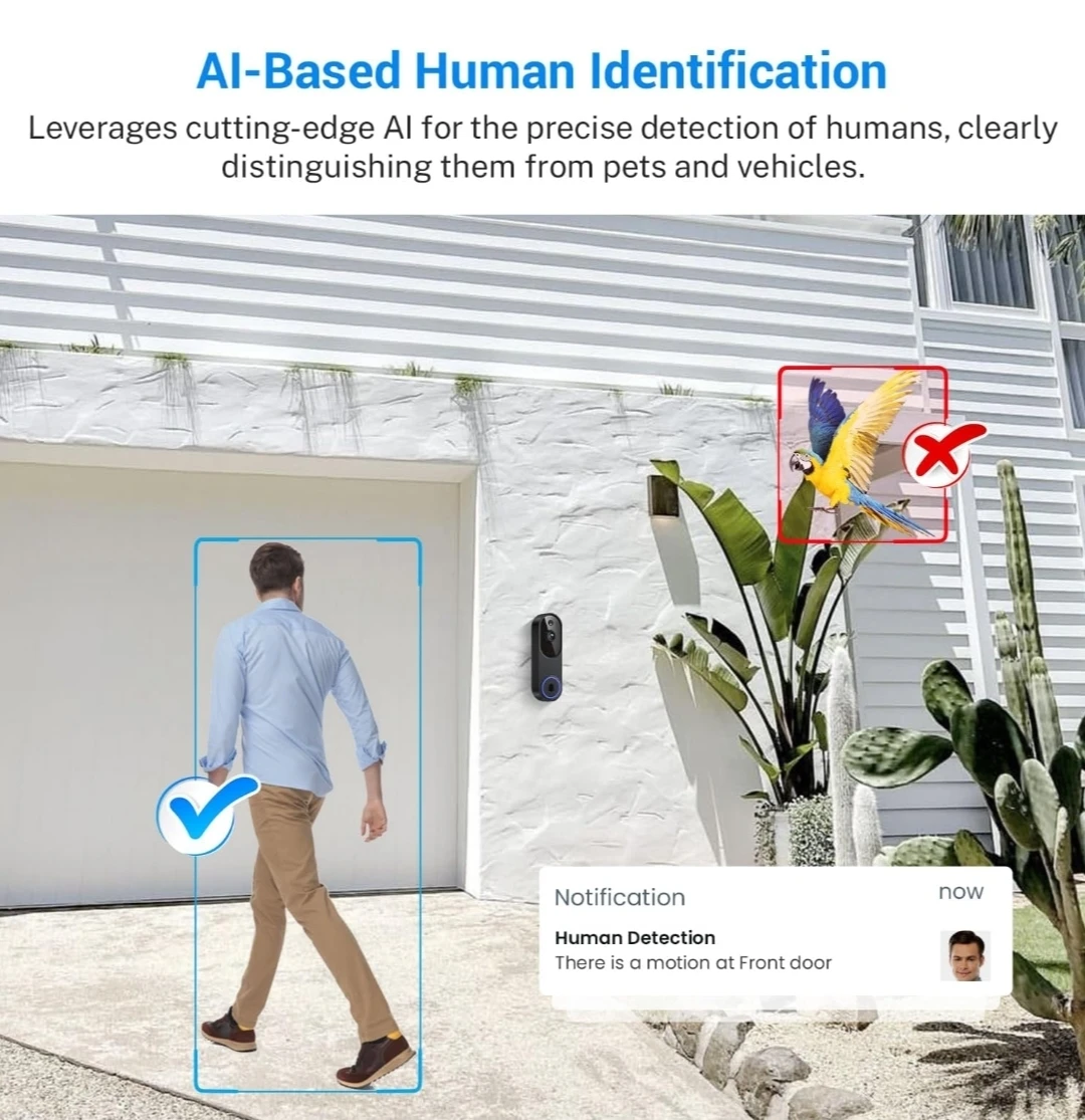 1080P Smart Wireless Video Doorbell Camera WiFi Human Detection - photo 5