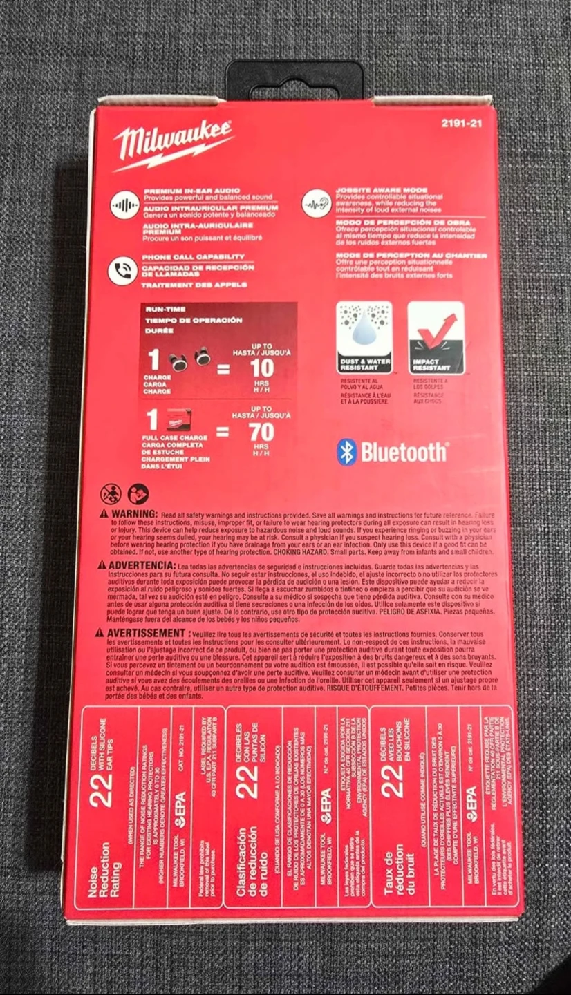 Milwaukee RedLithium USB Bluetooth Jobsite Ear Buds 2191-21 - photo 2