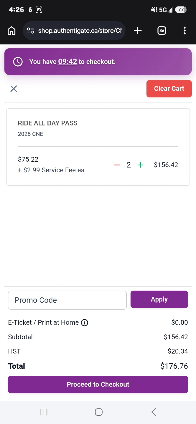 2 x CNE Adult Rides All Day Pass - photo 2