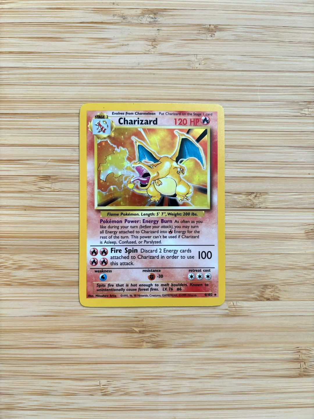 Pokemon Base Set Charizard - Authentic Vintage Card - photo 2