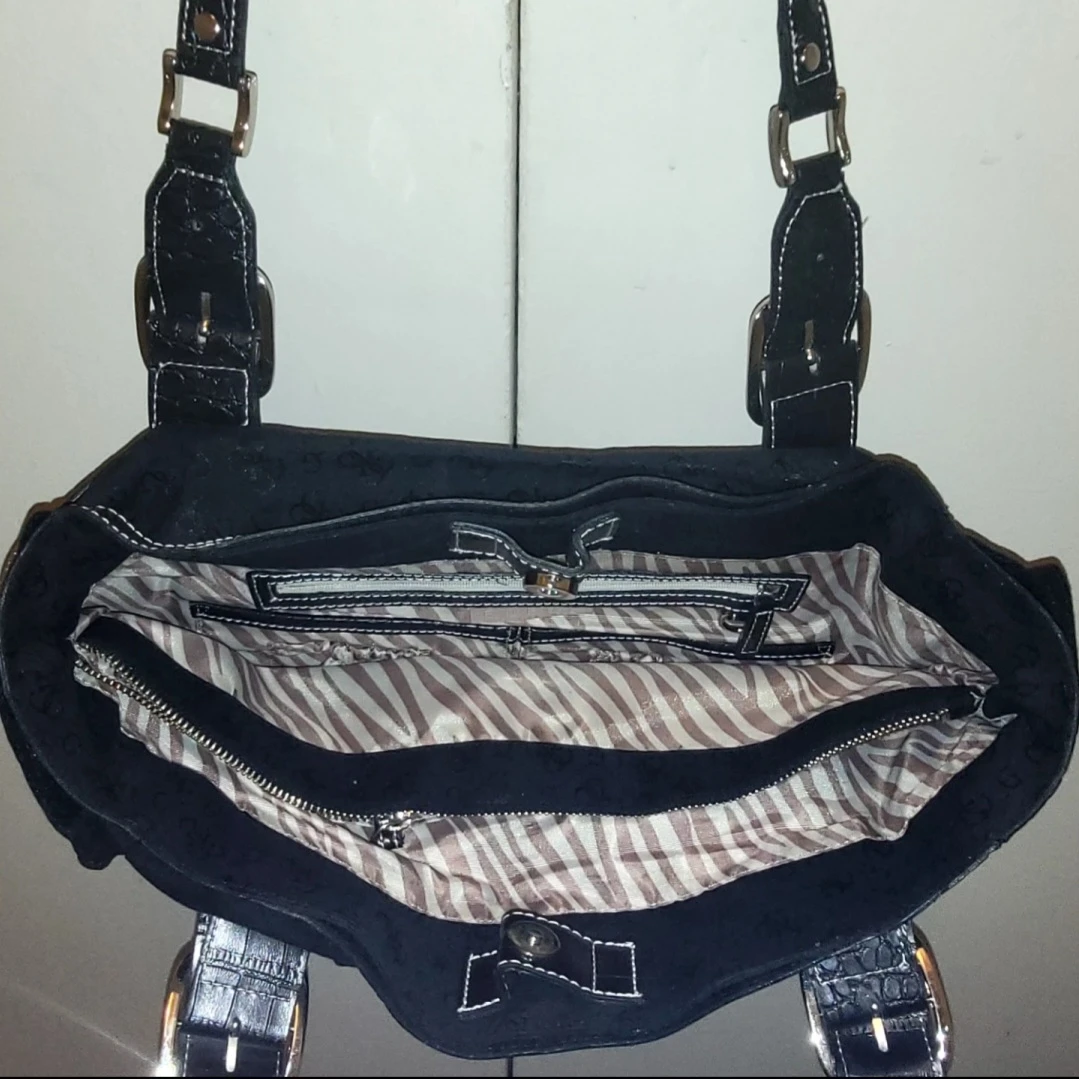 New w/ TagsGuess Black Monogram Tote Bag - photo 3
