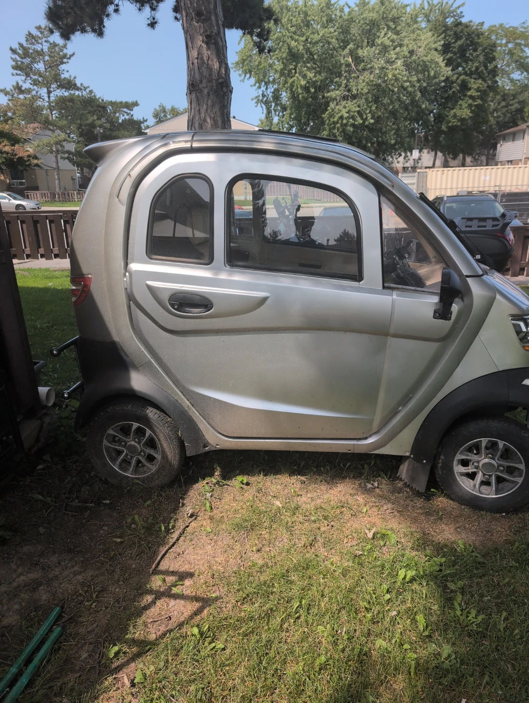 Silver Electric Scooter Car