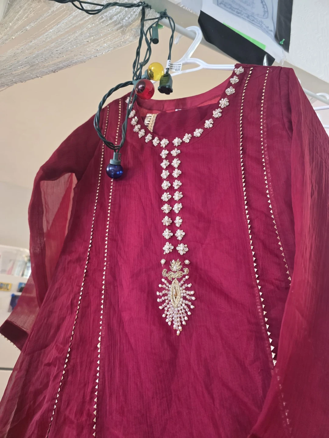 Maroon Embroidered Kurti - photo 3