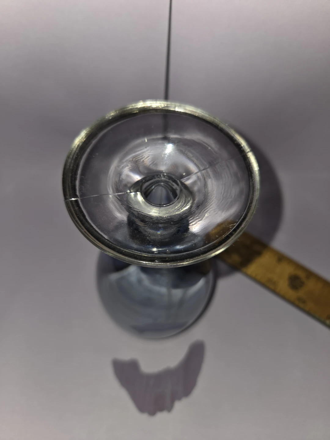 Blue Glass Goblet with Silver Rim - photo 3