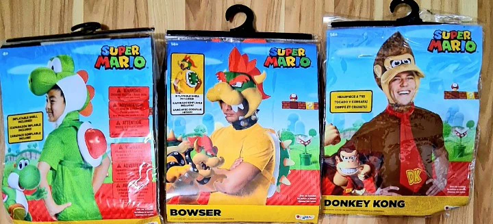 Super Mario Costumes (Yoshi, Bowser, Donkey Kong)