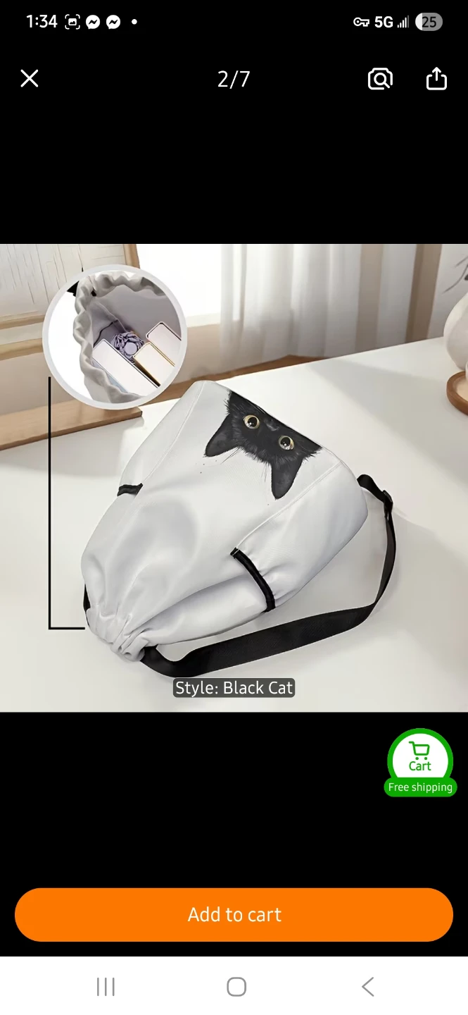 Black Cat Drawstring Bag - photo 5