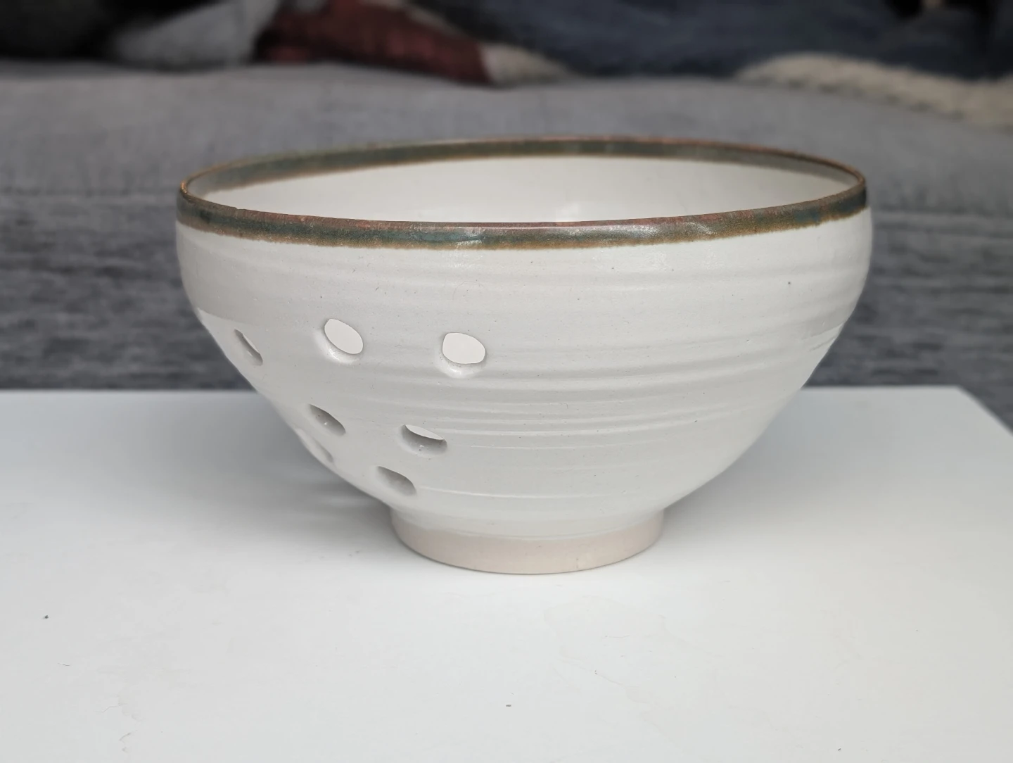 Handmade ceramic yarn bowl with hand-painted sheep - photo 2