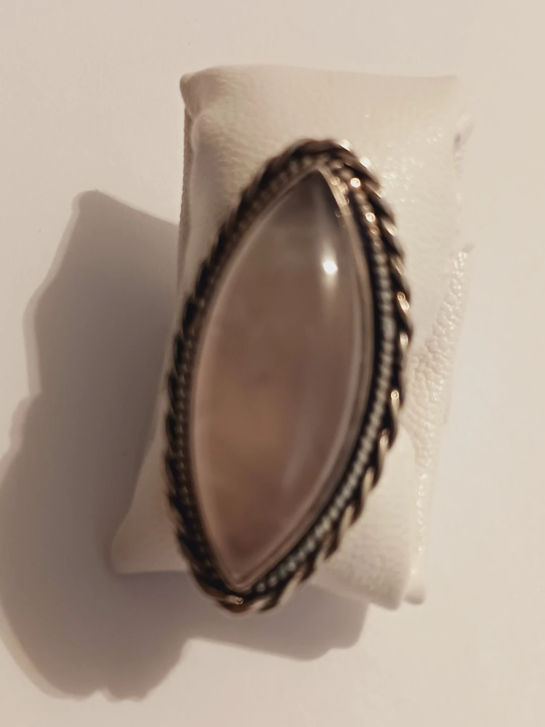 Sterling Silver 925 Marquise Cut Rose Quartz Ring.6. - photo 2