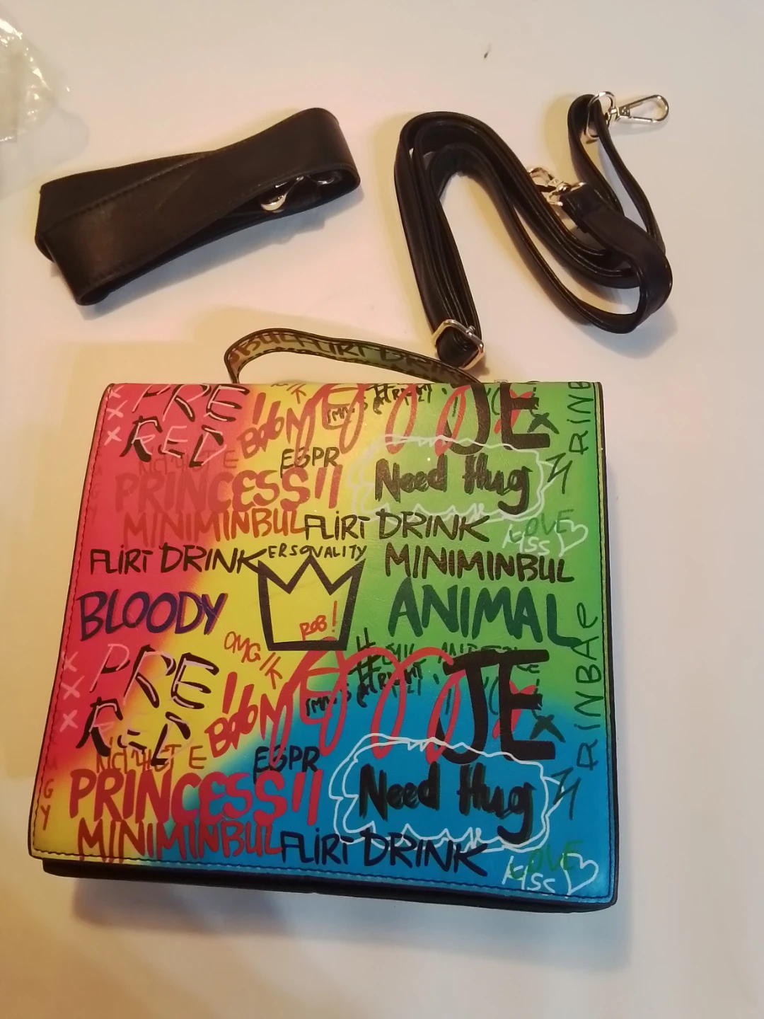 Graffiti Print Crossbody Bag - photo 2