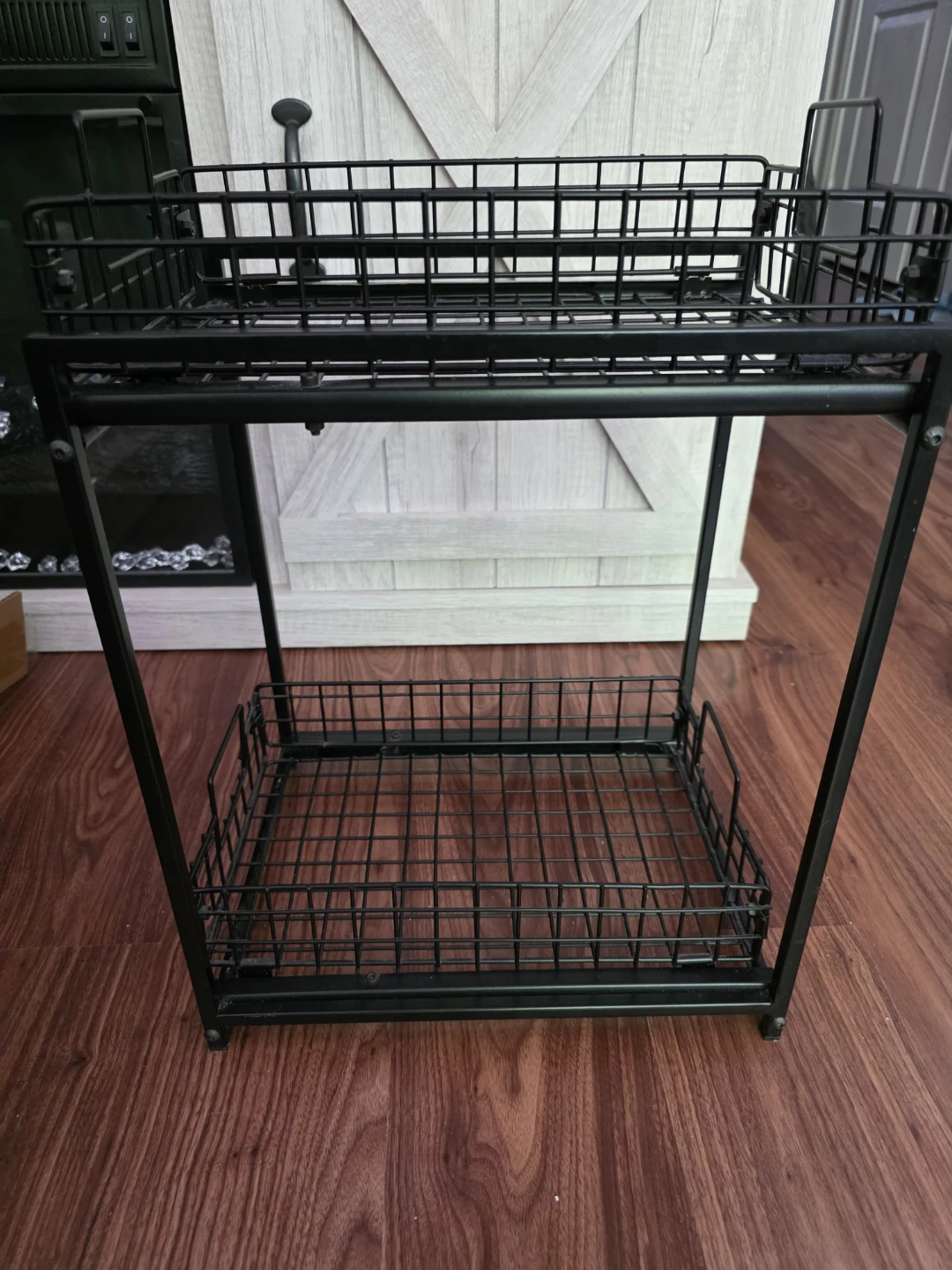 Black 2-Tier Wire Storage Rack - photo 3