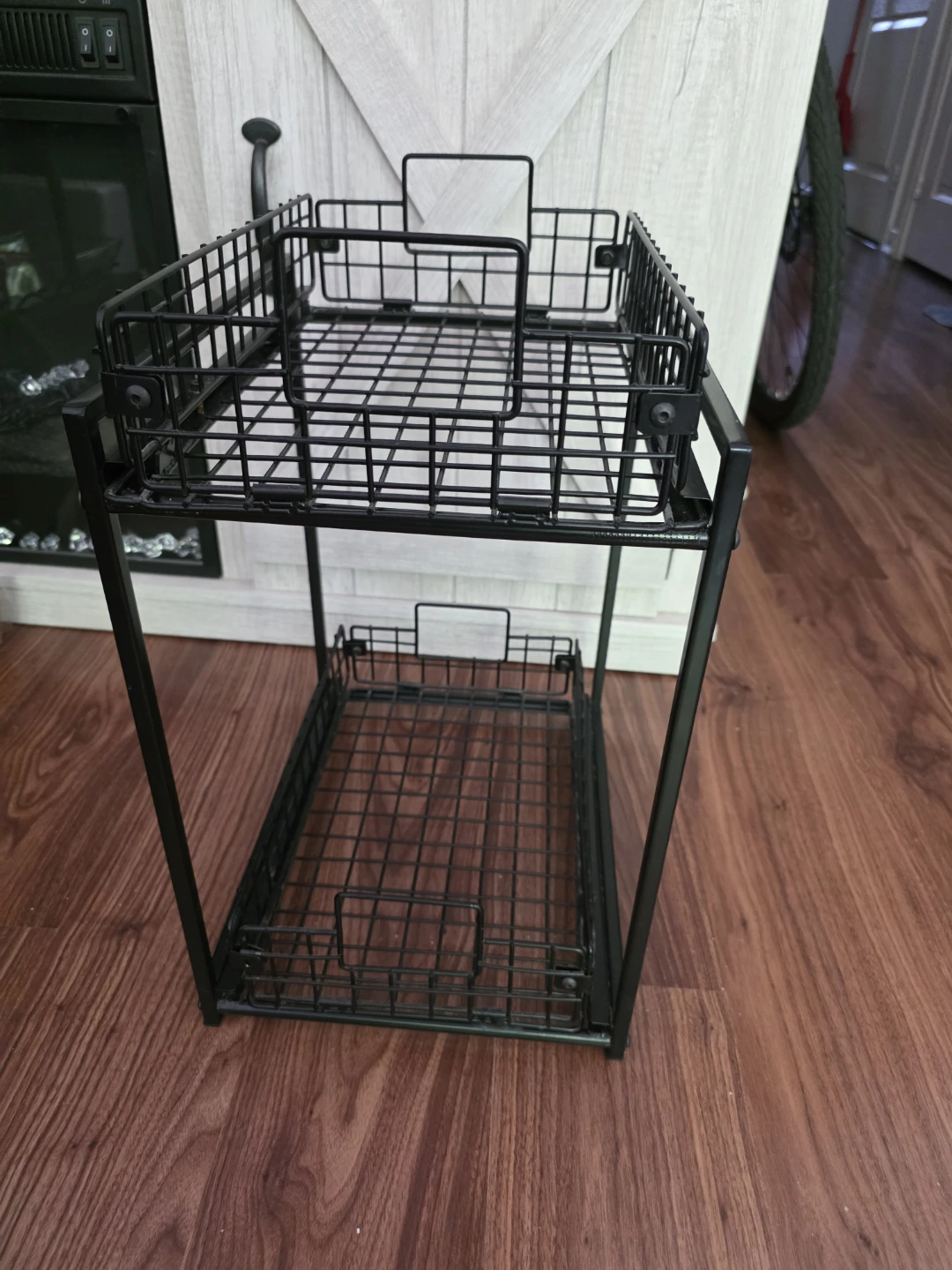 Black 2-Tier Wire Storage Rack