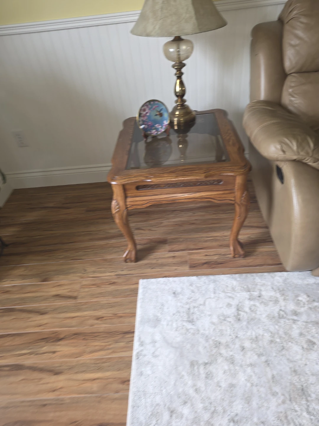 Wooden End Tables and coffee table with Glass Top - photo 3