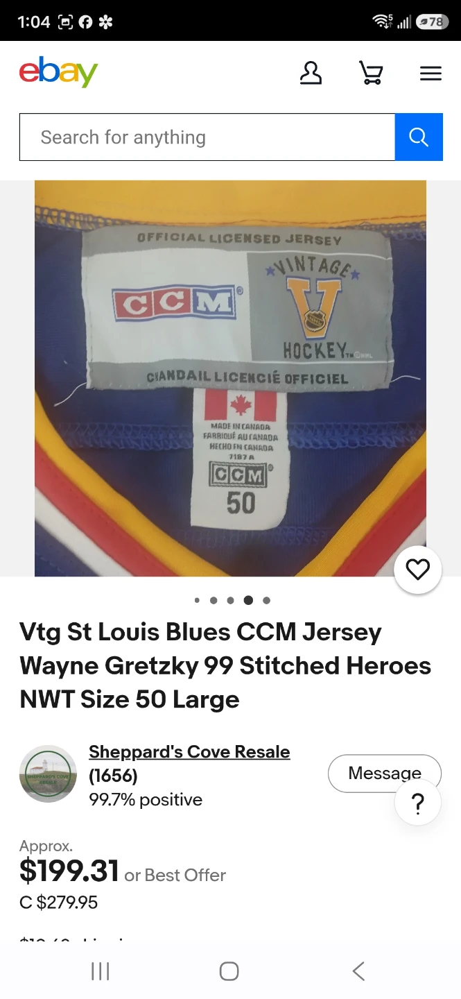 CCM Wayne Gretzky 99 St. Louis Blues Jersey - Size 50 - photo 5