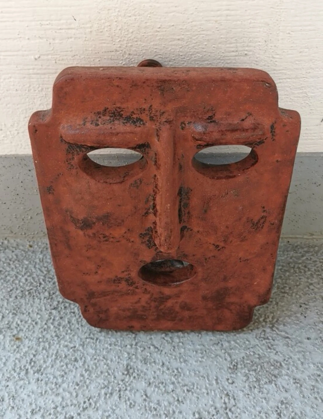 Vintage Italian Terracotta Mask Candle Sconce Wall Art - photo 2