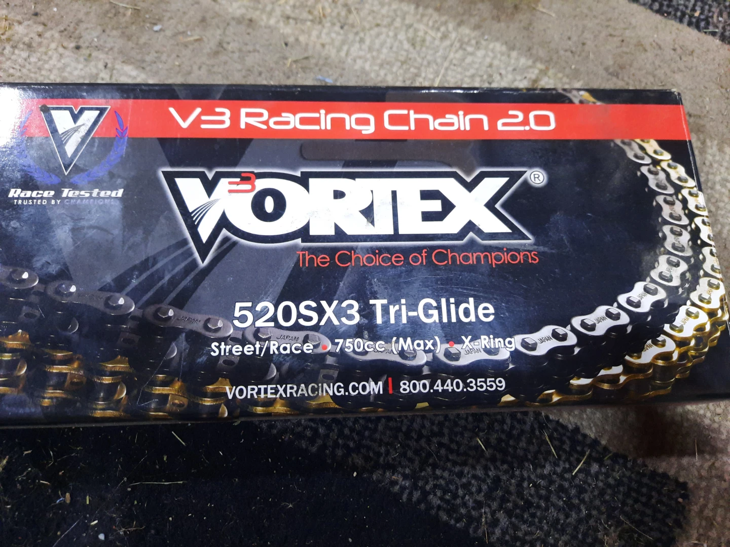 Vortex 520 chain and sprockets  15T / 50T