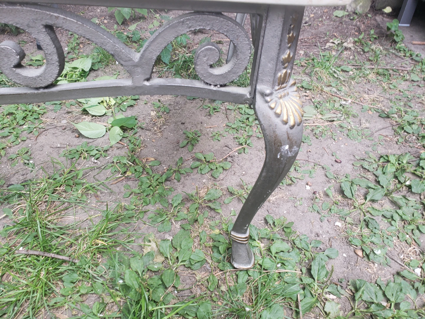 Antique Cast Iron with  Glass Top Coffee Table - photo 2