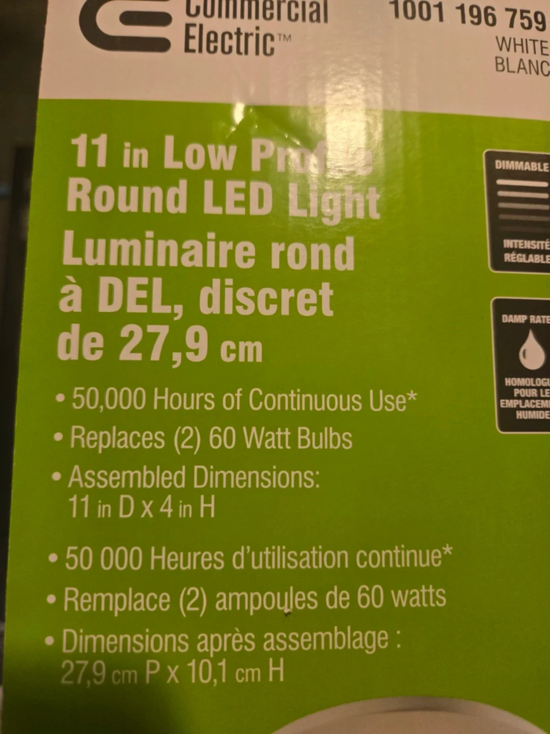 Commercial Electric 11" Low Profile Round LED Light - photo 2