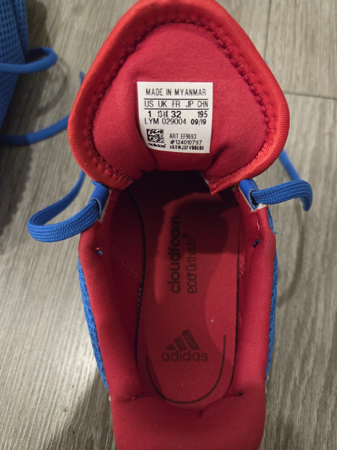 Adidas Running Shoes - Blue/Red Size US 1 - photo 3