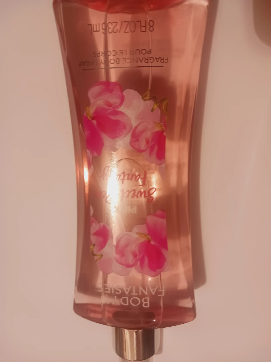 New !!,Body Fantasies Pink Sweet Pea Fantasy Body Mist 8 oz - photo 2