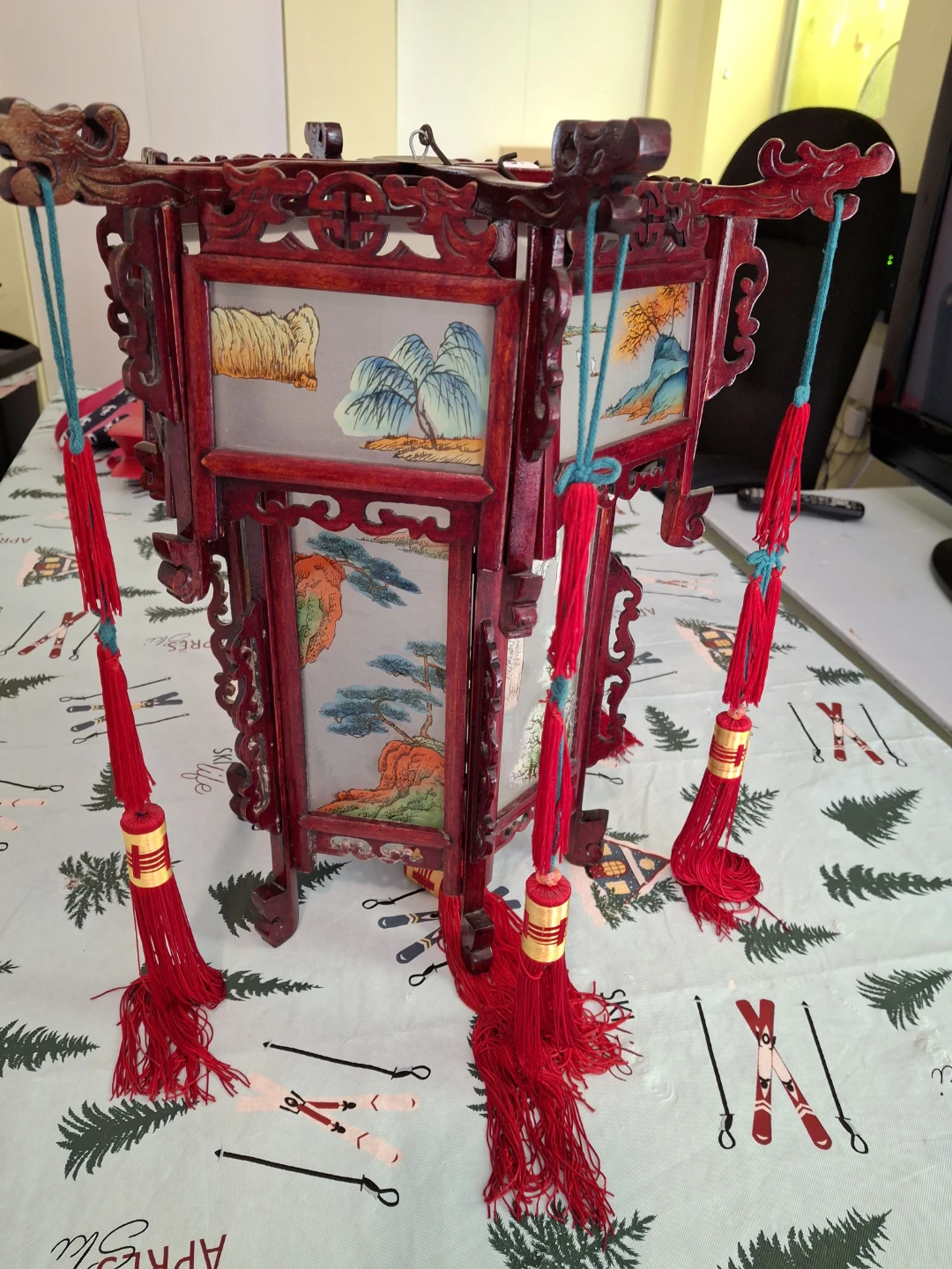 Vintage Wooden Lantern with Tassels - photo 5