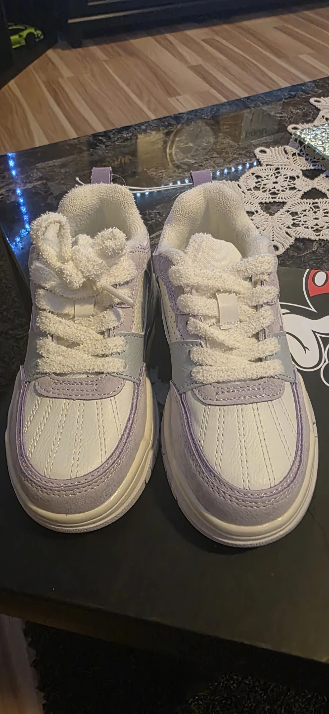 Kids' White & Purple Sneakers Size 11