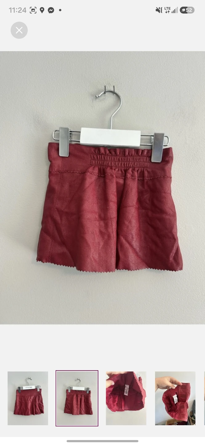 Gap 3/6m Red Faux Leather Skirt - photo 2