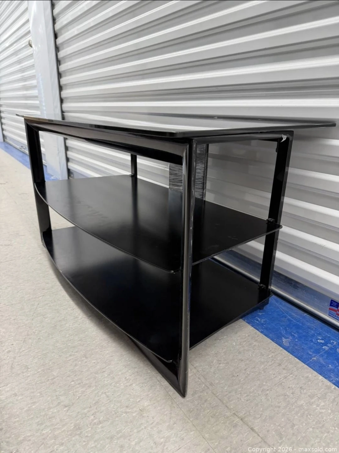 Black 3-Shelf Entertainment TV Stand - photo 2