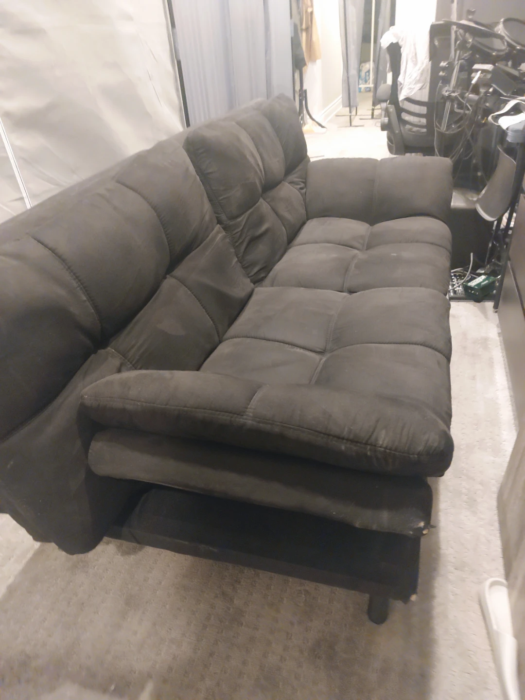 Dark Gray Futon Sofa Bed - photo 4