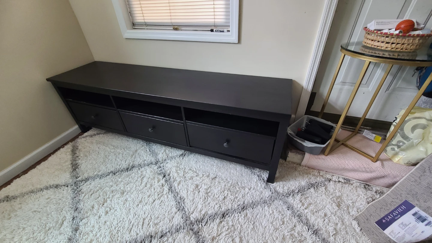 Dark Brown TV Stand with Drawers and Shelves - photo 3