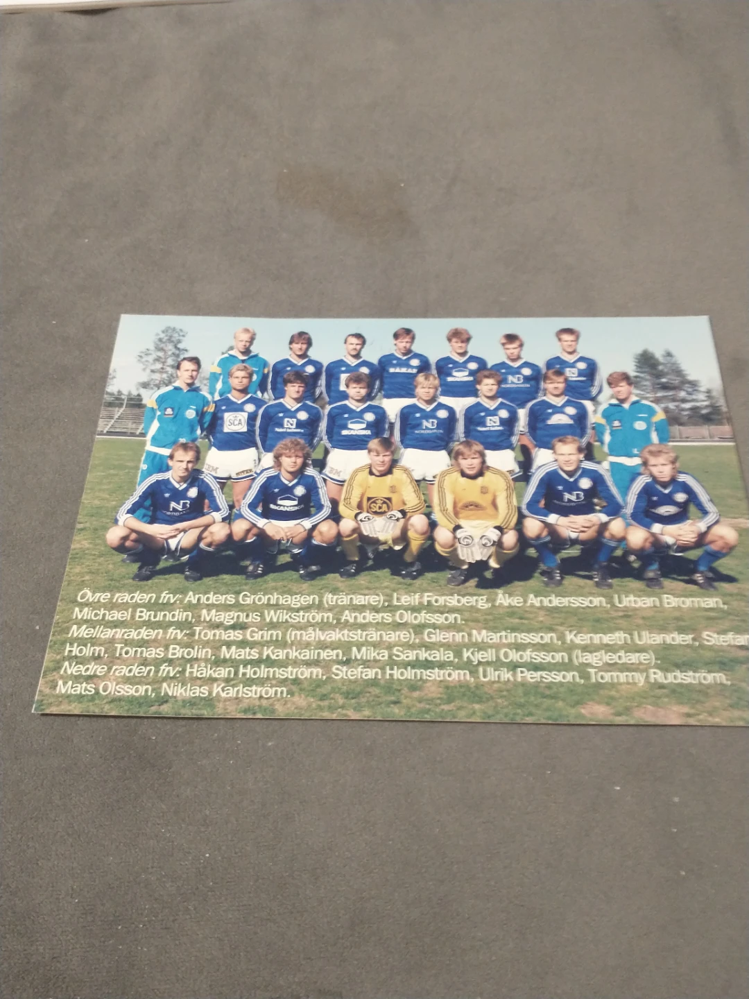 Rare 1984 GIF Sundsvall Swedish Pro Football Team Signed Picture - photo 3