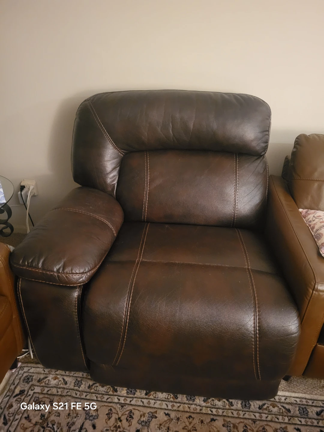 Brown Leather Recliner Chair - photo 2