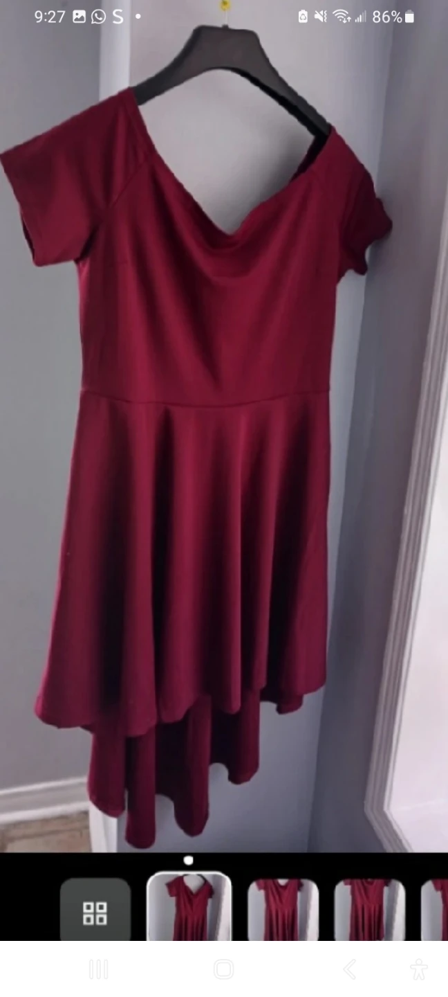 Maroon High-Low Dress